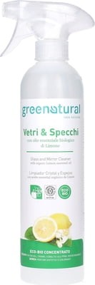 GREENATURAL Vetri & Specchi Spray ecobio con olio essenziale biologico di Limone. 500 ml