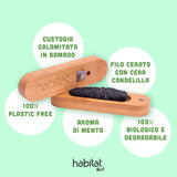 Habitat Nest Floss - Filo interdentale biodegradabile- 30 mt. - 100% Plastic Free - Custodia magnetica in bambù
